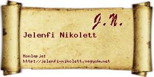 Jelenfi Nikolett névjegykártya